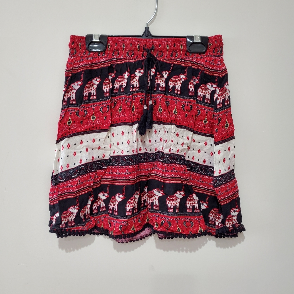 BNWOT H&M loves Coachella elephant festival boho bohemian print skirt size 4